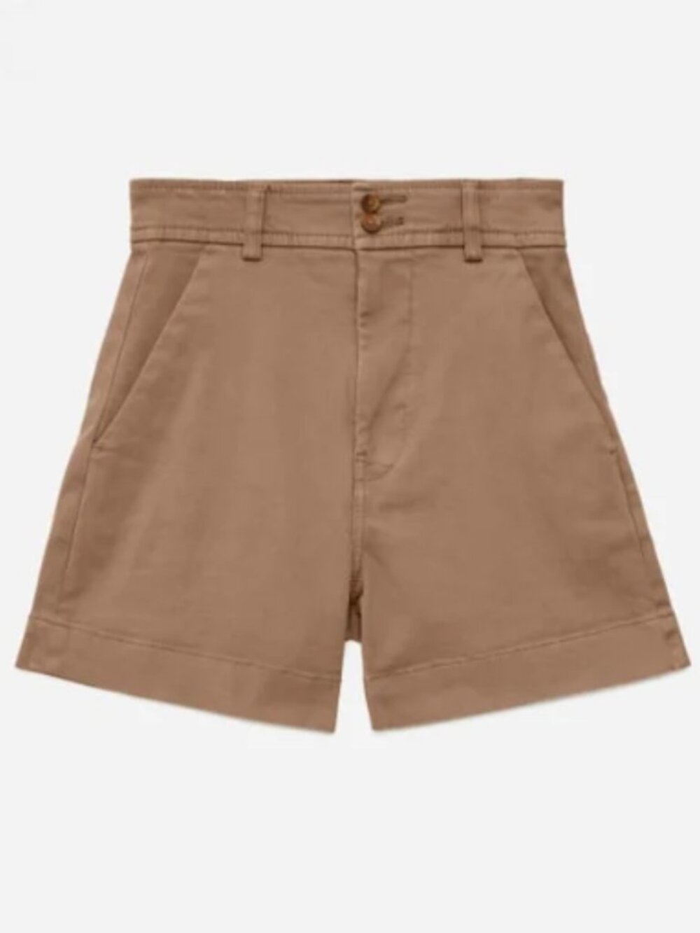 Everlane The Way-High Twill Short in Ash Brown